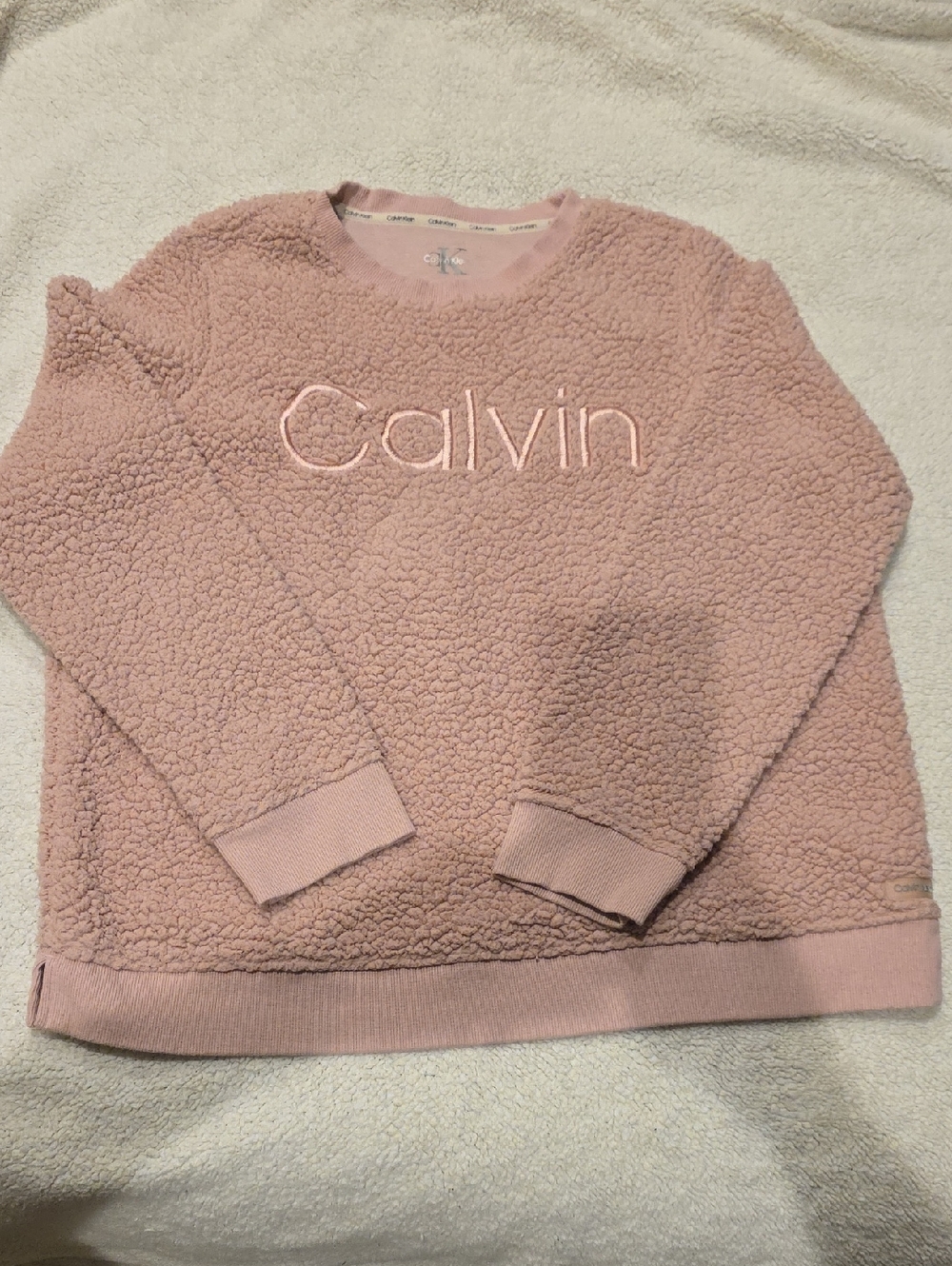 Calvin Klein Plush Crewneck Sweater - Blush Pink